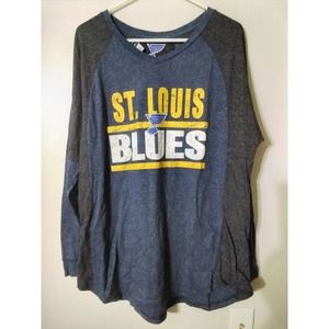 Bottom Drawers St Louis Blues Women's Long Sleeve Shirt Size XL